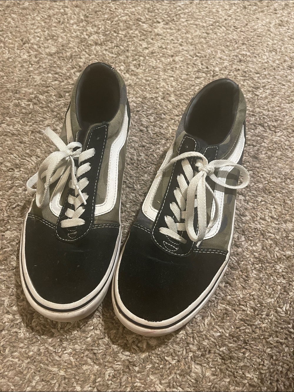 Black White Camo Vans Sneakers